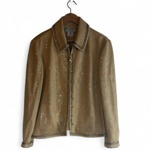 St. John Couture Vintage Evening Sequin Gold Jacket